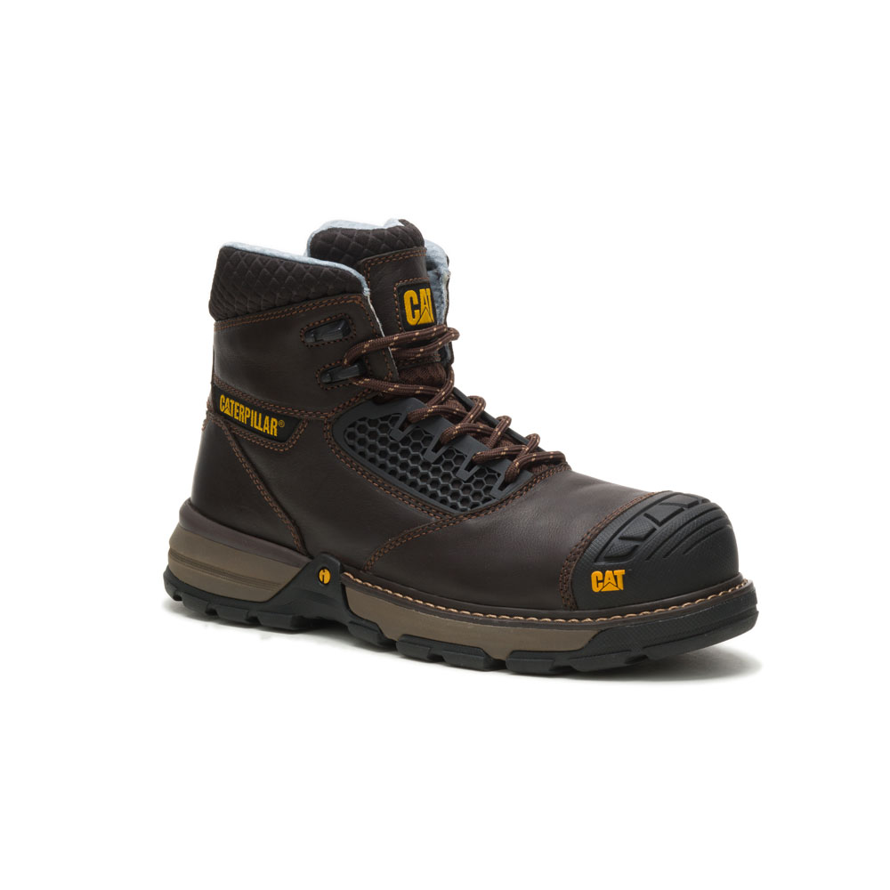 Caterpillar Excavator Superlite Cool Cct / Astm/Comp Toe Philippines - Mens Safety Boots - Dark Brown 83941AEKB